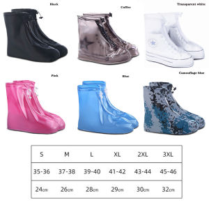 Rainy Waterproof Reusable Shoe Covers Non-Slip Rain Boot Protectors with Zipper & Drawstring Multi-Size for Men Women & Kids