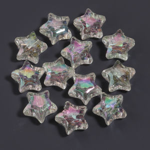 20pcs/lot Transparent Colored Faceted Star Beads Loose Spaced Acrylic Pentagram Beads For DIY Fashion Bracelet Necklace Jewelry