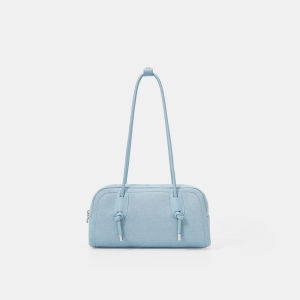 Angel Sky Underarm Bag Boston Blue Female New Style Bag Pink Single Shoulder Original Design Handbag Soft Leather Pure Color