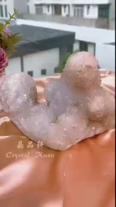 [MY🇲🇾 Ready Stock] 🐟💎11cm 高｜鱼眼石白水晶摆件    11cm Apatite Clear Quartz Display Piece    ｜聚焦能量 ✦ 净化空间 ✦ 提升专注 ✦ 灵性守护｜