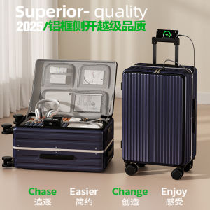 Aluminum Frame Carry-On Luggage Suitcase Large Capacity Travel Bag for Men And Women 20 Inch Front Opening Password Box