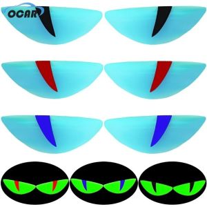 1Pair Luminous Eyes Car Stickers Green Glowing Devils Eye Car Motorcycle Headlight Styling Sticker 3D Drip Glue Cat Eye Decoration