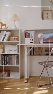 Kệ sách đa năng chất liệu gỗ MDF màu full trắng decor góc làm việc cực đẹp thương hiệu IGA - GA30