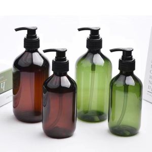 500ml Portable Refillable Empty Bottle with Press Pump for Shampoo/Bath Lotion PET Hotel Amenities Bottle for Mosque/Hostel Use