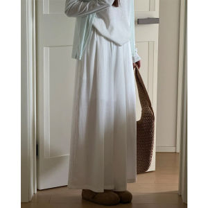LANMENGYA | Sky Blue Lightweight Flax Culottes High Waist Slim-fit Trousers