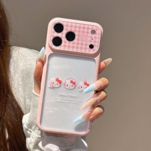 Sanrio | Transparent Glitter Drip Glue Hello Kitty Shockproof Phone Case For iphone 17 16 15 Pro Max 17 Pro Full Camera Protective Cover