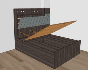 King size storage bed frame customize singapore/window bay storage bed frame customize singay