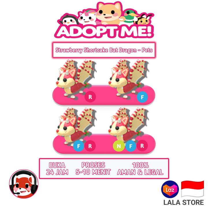 Adopt Me - Strawberry Shortcake Bat Dragon - Roblox | Lazada Indonesia