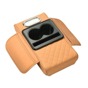 Car Armrest Storage Box Car Center Console Organizer Armrest Heightening Cushion with Cup Holder Armrest Storage Organizer Box