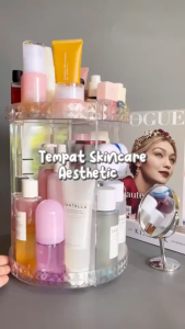 RAK KOSMETIK PUTAR PLASTIK 360 DERAJATRAK KOSMETIK ACRYLIC PLASTIK / TEMPAT MAKE UP MODERN HEMAT TEMPAT / RAK KOSMETIK 4 SEKAT RAK KOSMETIK PLASTIK RAK KOSMETIK PUTAR SKINCARE SHAMPO TONER SERUM LIPSTIK MEJA KOSMETIK AUREL SHENAR