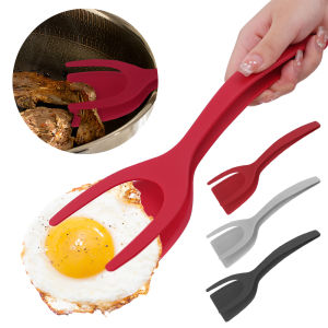 ที่คีบซิลิโคนแบบ2 In 1ที่คีบไม้ปาดไข่ที่คีบสเต็กไม้พายคีมคีบอาหารแพนเค้กทอดอุปกรณ์ครัว
