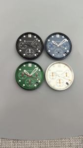 GRAMOCK 31mm Chronograph Sterile Watch Dial Hands Sets Luminous For VK63 VK64 Mens Quartz Watch Replacement Pats Fit 41mm Case