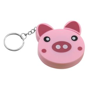 Cartoon Panda Pig Frog Tiger Mini Retractable Tape Measure Key Ring Small Portable Soft Ruler Classroom Reward Toy