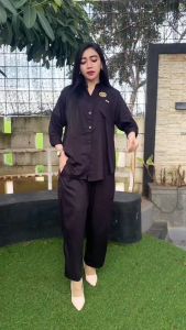 Setelan Hidayah Wanita Botega - Blus & Celana Panjang Lurus Warna Solid Terbaru