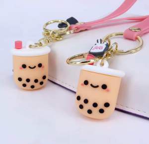 Bubble tea milk tea keychain cute holder milktea