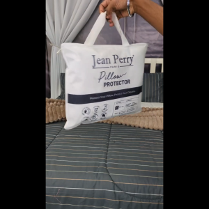 Jean Perry 2pcs Pillow Protector Set – Soft Breathable One-Sided Anti Dust Mite Non Waterproof Easy Care Pillow Cover
