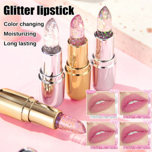 Moisturizing Jelly Glitter Colored Lip Balm Temperature Color Changing Magic Lipstick Shiny Mirror Diamond Lip Gloss Waterproof