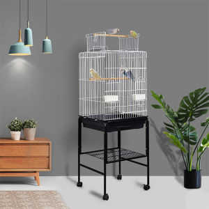 Large Luxury Parrot Cage Peony Canary Breeding Cage Tiger Skin Bird Cage Villa Metal Material Pet Supplies Bird Cages
