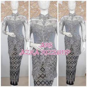 satu set kebaya wisuda kerah syanghai + longtorso dan rok prisket