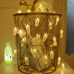 Photo Clip Lights LED String lights With Battery Holiday Party Wedding Home Decor Fairy lights For Bedroom 3M 20 LED Hanging Card Picture Clips Photo Pegs String Light Lamp Indoor Powered Copper Wire Lamp  Christmas Lights Decorations Set Sale