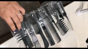 Sisir Rambut 10 Pcs Comb Combination Hair Style Stylish Serbaguna All in One Perapi Penata Tata Rambut Tukang Cukur Peralatan Bercukur Profesional Hair Shaving Tools Professional Praktis Ringan Mudah Dibawa Hair Styling Rambut - Black