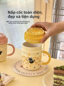 SHELI | Cốc Sứ Nắp Mèo Dễ Thương
