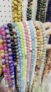 ลูกปัดหินธรรมชาติ ลาวา ตาเสือ คริสตัล อะพาไทต์ อเมซอน ทัวร์มาลีน สำหรับทำเครื่องประดับ DIY สร้อยข้อมือ สร้อยคอ ขนาด 4/6/8/10 มม.