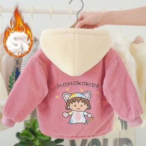 Thickened Fleece Autumn Winter Jacket for Girls Childrens Cotton Clothes Warm Stylish Baby Girl Outwear Zipper Closure Coat