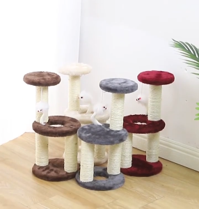 Cat Climbing Tree Tower 3 Layer Pillar Cat Climbing Frame Sisal Cat Scratching Board Cat Toy