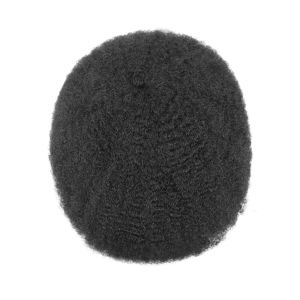 Afro Curly Human Hair Toupee for Men Thin Skin African Male Toupee Full PU 0.12mm Mens Wig System Hair Capillary Prosthesis