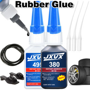 380/495 Black Super Strong Rubber Glue Instant Quick-drying Black Cyanoacrylate 100% Original Adhesive Specially Formulated for Rubber Leather Tires and Plastics Liquid Glue Tool 1-8PCS.