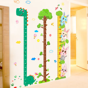 MONLEYTA | Removable Cartoon Baby Height Stickers Wall Decals Child Room Decor Measurement Stickers PVC Material Cute Cartoon Style