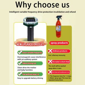 🔥No wild cats within 10000 meters!🙀cat repellent outdoor 100% solar power fastcharging ultrasonic cat repellent 360° High-tech sonic cat repellent penghalau kucing outdoor ultrasound cat repellent 驱猫器 驱猫神器