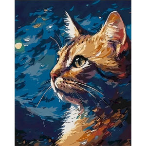 Acrylic Paint By Numbers Cute Cat Painting By Numbers on Canvas Coloring By Number for Adults Paint Digital Art