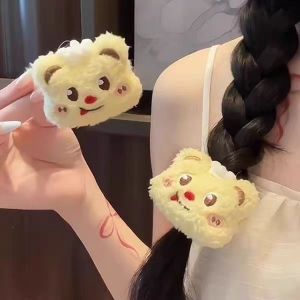 ผ้าพันผมลายหมีเนยสุดน่ารัก คลิปผมสไตล์นักครัว ประดับผมสุดหวาน ของตกแต่งผมสไตล์นักเรียน เหมาะสำหรับสาวๆ