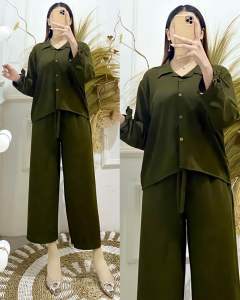 One Set New Model Matt Crinkle Airflow Busui Friendly Kancing Aksen Saku Samping