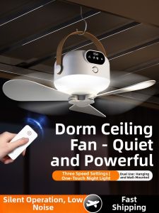 Portable Mini Ceiling Fan USB Charging Ultra Quiet Small Student Dormitory Bedding Toilet Kitchen Camping Tent Mosquito Net Special Use 1307D