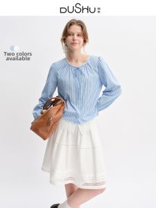 DUSHU | Plus Size Sweet Lace Slimming Long Sleeve Shirt