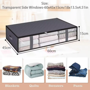 Folding Under Bed Storage Bag Large Capacity Storage Bag With Zipper Non Woven Quilt Storage Bag