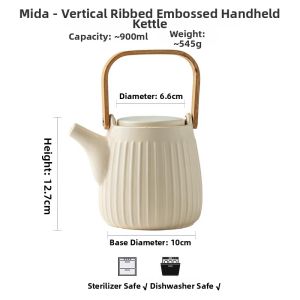 Japanese Minimalist Style Tea Set Large Capacity Ceramic Teapot
