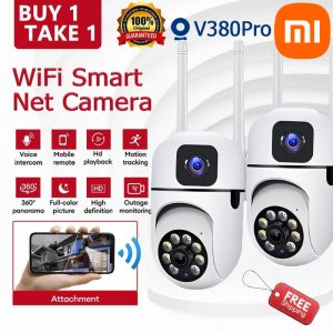 Xiaomi Dual Lens CCTV Camera Wifi Connect 360 With Audio and Speaker Mini IP Security Camera Auto Tracking Night Vision Waterproof Alarm Surveillance CCTV Light Bulb Connect to CP Outdoor HD Wireless Two-Way Audio CCTV Camera