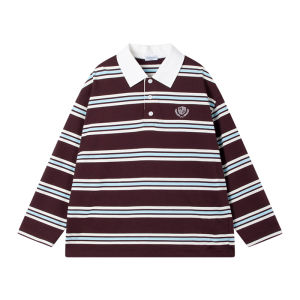 MUCMUKN | Vintage Stripe College Style Polo Shirt
