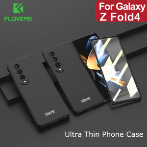 [With Screen Film] FLOVEME Ultra Thin Hard PC Phone Case For Samsung Galaxy Z Fold 4 5G Matte Full Protection Front Glass Film Back Cover For Galaxy Z Fold 4
