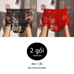 Quần Lót Ren Cotton Cạp Cao Gợi Cảm Cho Nữ Mùa Hè Mỏng Kháng Khuẩn Quần Lót Cotton Nguyên Chất Thoáng Khí Thoải Mái