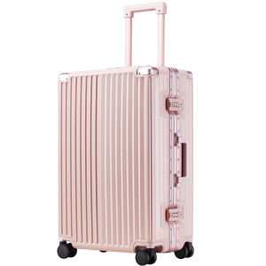 WALKTRIP | Ladies Aluminum Frame Pinkish Lotus Colored Luggage 26 inches