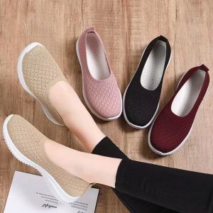 New Ladies Lightweight Low Top Flat Comfortable Casual Walking Shoes Korean Breathable Slip On Shoes For Women On Sale