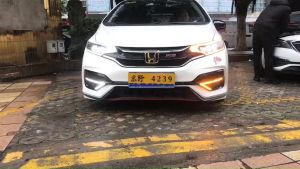 SNCN 2PCS 12V Car LED DRL Daylights For Honda Jazz Sport RS 2018 2019 Yellow Turn Signal Daytime Running Lamps Car Foglamp