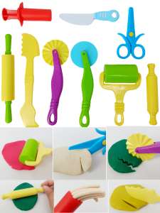 Childrens DIY Clay Tool Kit Pasta Maker Roller Pin Pizza Cutter Noodle Needle Tube Play Clay Tools 8 Piece Set for Kids