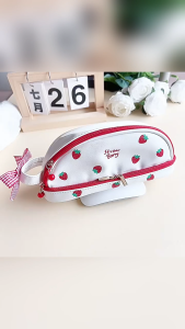 2 Layers Pencil Case Cute Large Capacity Pencil Case Double Layer PU Pen Box Waterproof for School Stationery Girls Students