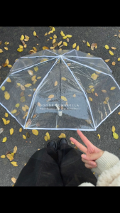 8 Ribs Transparent Folding Umbrella Automatic Opening And Closing Folding Weatherproof Umbrella
